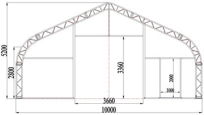 Elektrisk rulleport kit til Easyhall MIDI 10 meter bredde