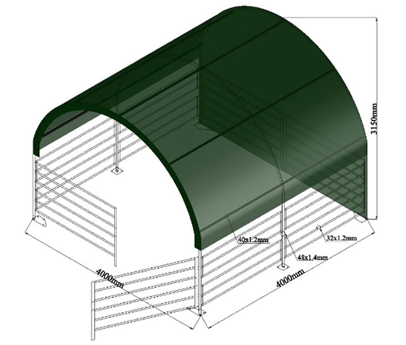 Husdyrtelt 4x4 meter - Easy Gruppen